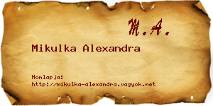 Mikulka Alexandra névjegykártya